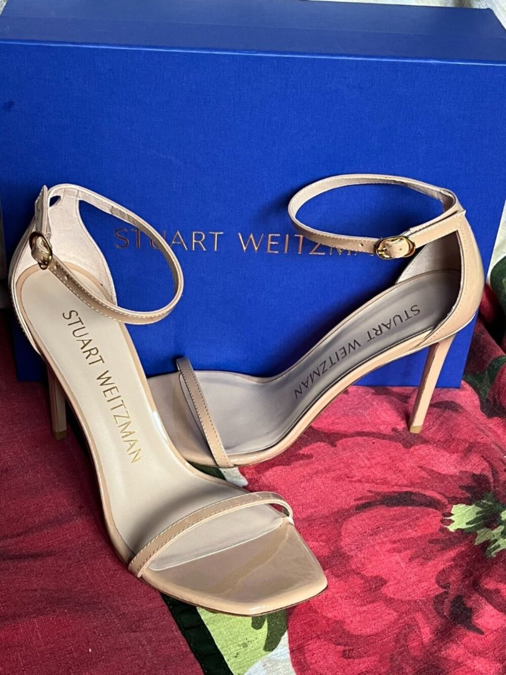 Stuart Weitzman Nudistcurve100 Ankle-Strap/Patent Leather - Picture 7 of 8